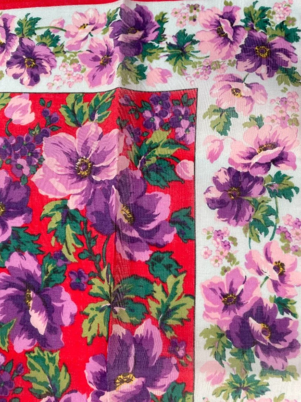 Kenzo Paris NWT Floral Cotton Handkerchief Scarf